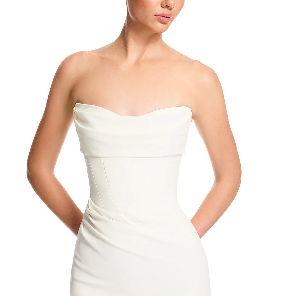 Elegant Strapless White Dress